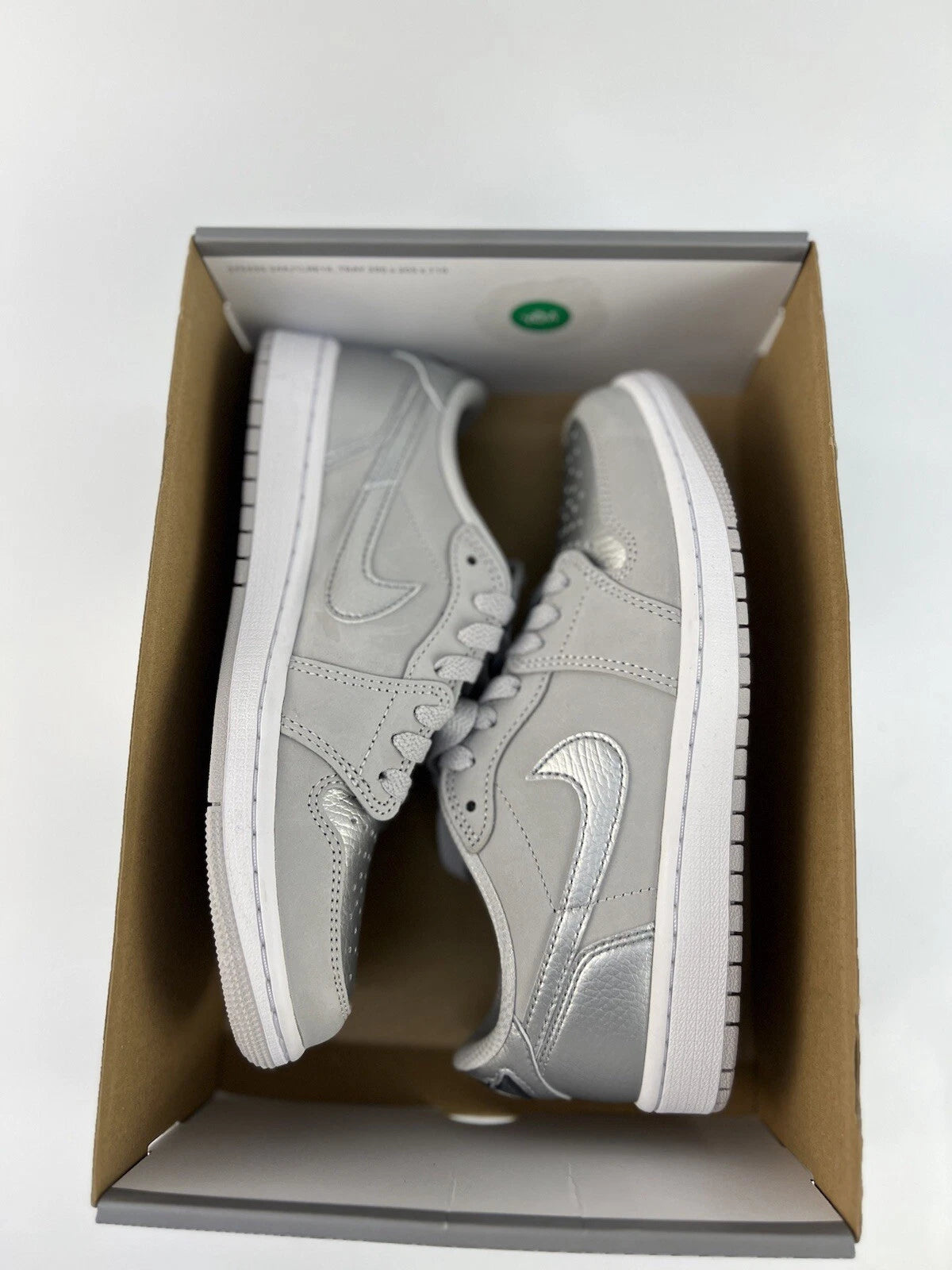 Nike Air Jordan 1 Low Retro OG Metallic Silver Mens