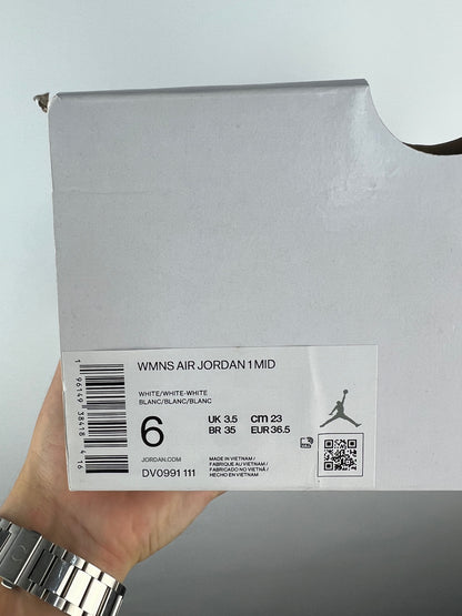 WMNS Air Jordan 1 Mid Triple White