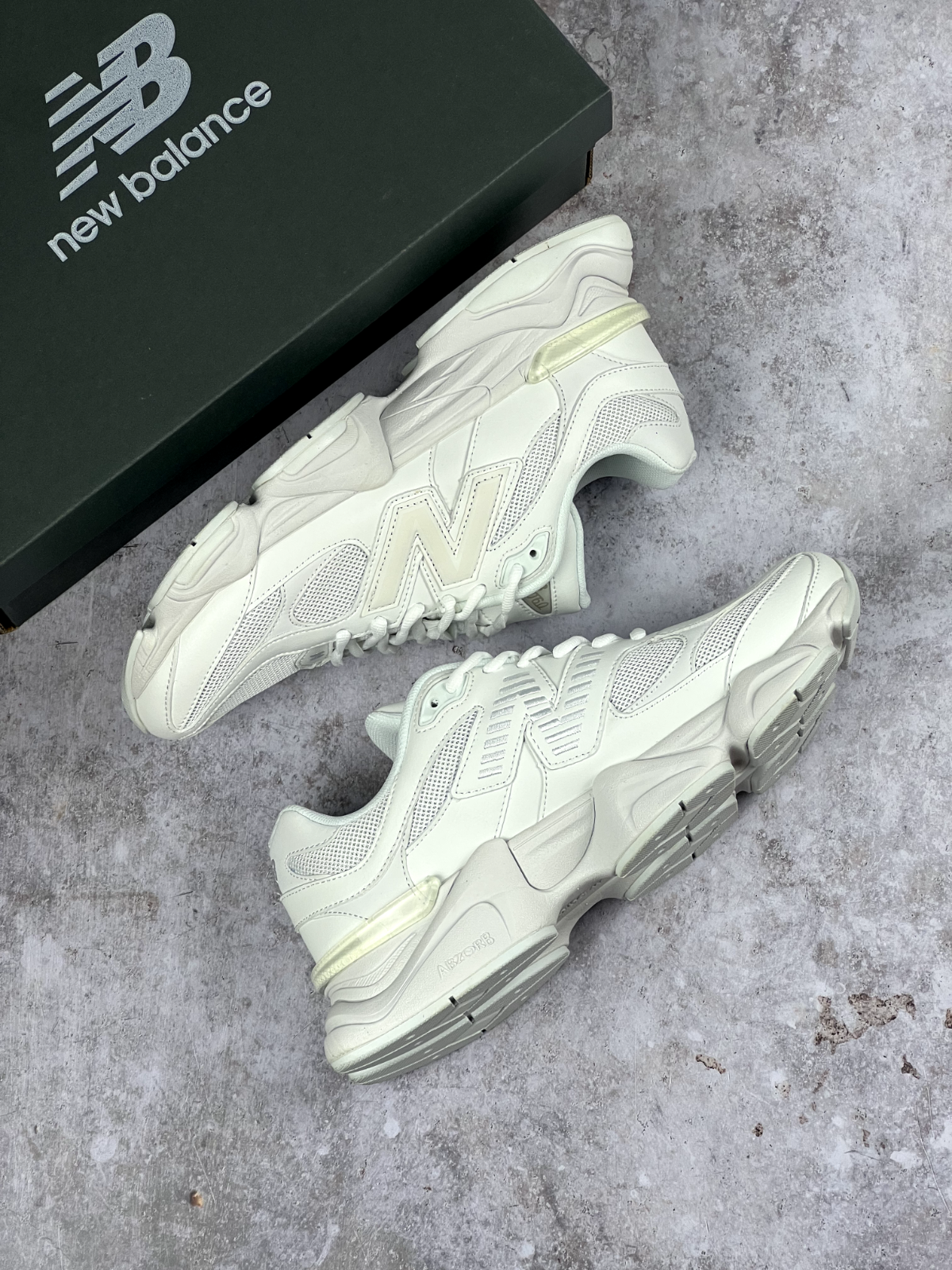 New Balance 9060 Triple White Running Shoe - Free Next Day Delivery