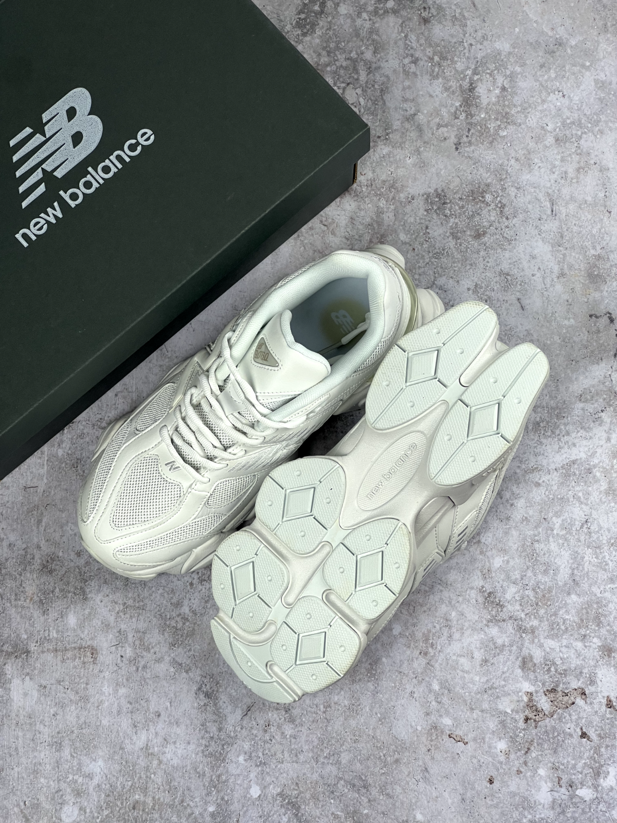 New Balance 9060 Triple White Running Shoe - Free Next Day Delivery